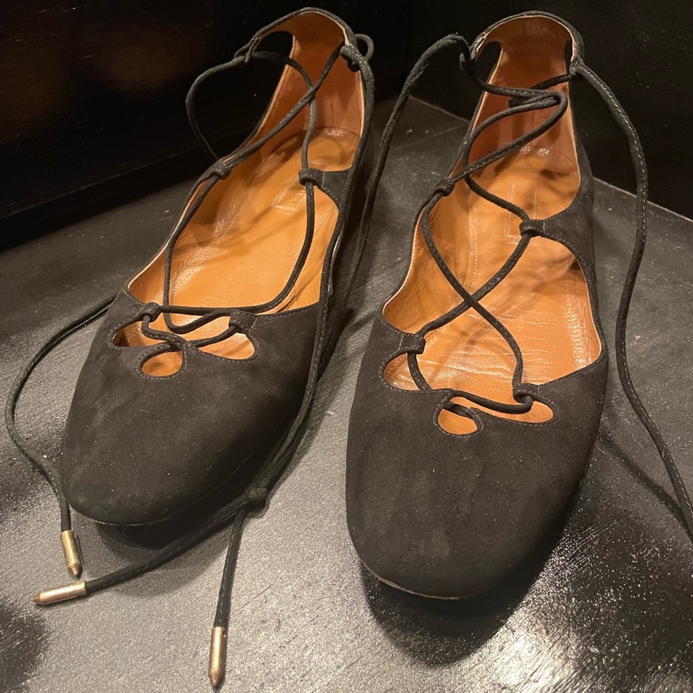 Aquazzura Firenze lace up flats